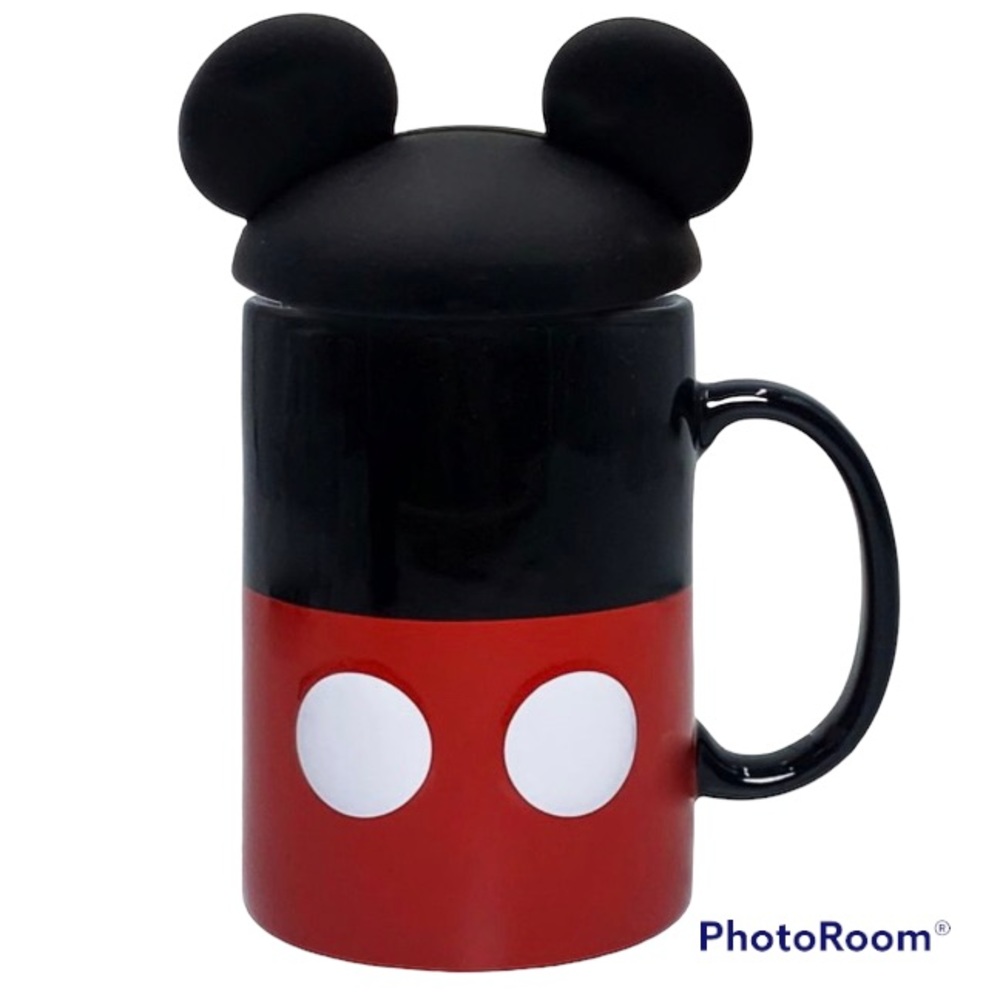 Disney Parks Tea Cup/coffee mug with Mickey ears Lid NEW Mickey Mouse